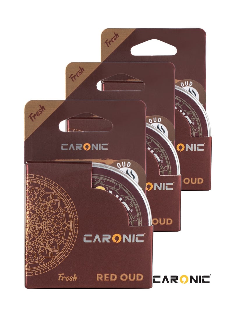 CARONIC Car Air Freshener with Adjustable Lid for Desired Strength for Auto or Home Oud Pack Of 3 - Image 1